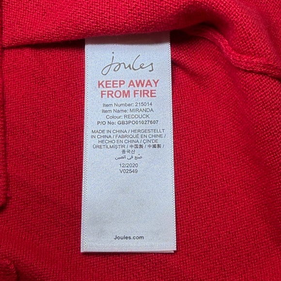 NWT Joules Miranda Knit Duck Sweater Lightweight Red Size 2 - Picture 5 of 6